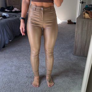 Camel Vegan Leather Pants NWOT